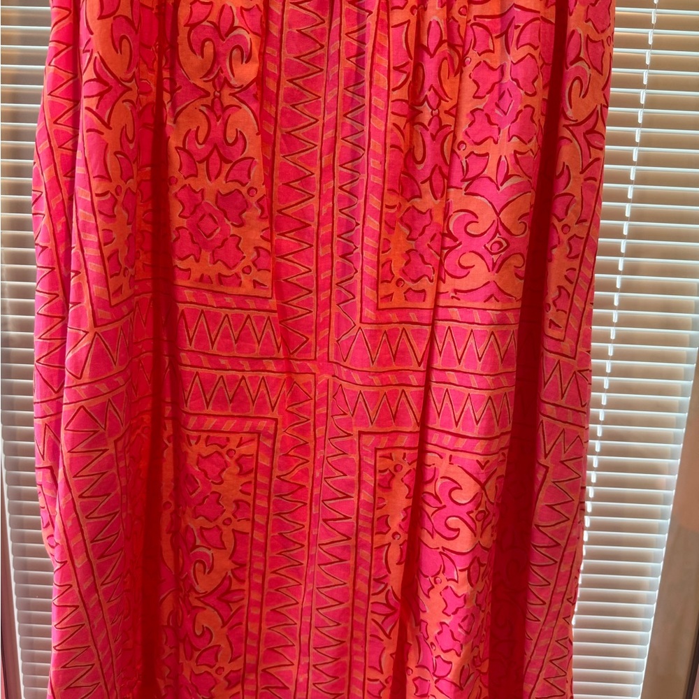 Pink Ruffled Maxi Dress - Picture 2 of 3